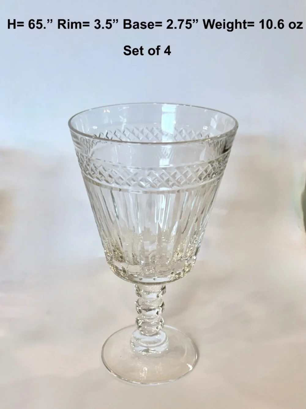 Set of 4 Vintage Tiffin-Franciscan Wallingford Water Goblets 6.5
